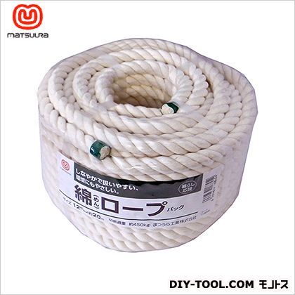 トラスコ(TRUSCO) 綿ロープ3つ打線径9mmX長さ150m 360 x 360 x 166 mm 