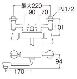 三栄水栓 サーモシャワー混合栓 SK1812DK-3U-13- DIY FACTORY